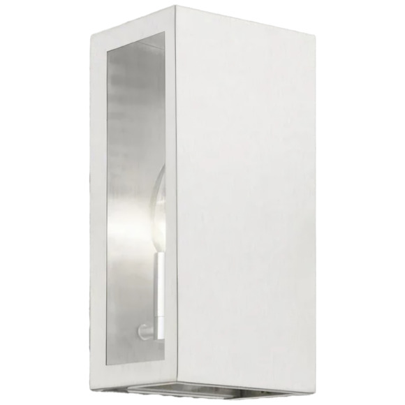 Livex 29122-91 Outdoor Wall Sconce Light – Brushed Nickel - Picture 1 of 3